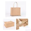 Sublimation Blanks Wholesale Plain Natural Tote Bag Small Jute Bags For Diy Hand Painting Blank Polyester Canvas Totes With Handles Dr Dhmtm