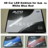 Emblemas de LED para carro Emblema de LED 4D Luz Branco Azul Vermelho Luzes traseiras do logotipo 140x73mm3305