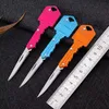 Självförsvar Keychains Designer Keychain Mini Pocket Knives Rostfri Folding Kniv Key Chain Outdoor Camping Hunt Tactical Combat Knifes Survival Tool