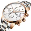 Nibosi Brand Quartz Chronograph Mens Watches Stainless Steel Band Watch Luminous Date Life Waterproofwatches212V