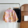 Jackor Baby Boys Girls Fashion Long Sleeve Jacket Småbarn Kid Denim Coat Button Outwear Autumn Clothes For 17y 230728