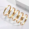 Love Jewelry Top Bangle for Women Men 18K Gold plaqué en titane en acier simple bracelet Bracelet Bracelet Bijoux pour les cadeaux d'anniversaire de la Saint-Valentin