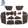 11 PCS Rosso Blu In Gomma Antiscivolo Car Interior Door Pad Cup Mat Tank Pad Accessori Auto Per Ford Focus 2012 D9009289Y