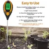 PH-Messgeräte, professionelles Boden-PH-Messgerät, 4-in-1-LCD-Display, Temperatur, Solarfeuchtigkeit, PH-Garten-Sonnenlicht-Tester für Gartenarbeit mit Hintergrundbeleuchtung, 230728