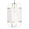 Pendant Lamps Nordic Design Fabric Lantern Iron Lights Modern Study Living Room Metal Lamp Dining Bedroom Hanging Lighting