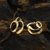 Hoop Earrings Nareyo Gold Color Three Layer Line With High-end Feel Light Luxury Simple Geometry And Versatile Inset