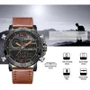 ساعة Wristwatches رجال الساعات إلى العلامة التجارية الفاخرة للرجال الجلدية الرياضية NAVIFORCE QUARTZ LED DIGITAL CLOCK WATREPRIOP WAST WATCH 230727