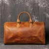 Borsoni Nesitu Highend Large Big Vintage Brown Thick Top Grian Genuine Crazy Horse Leather Men Travel Borsone da uomo M1018