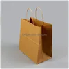 Pakowanie torby Brown Paper Recycled Shop w sklepach z pamiątkami do pieczenia przenośna dostawa Tote Drop Office Business Industrial OTPZ0