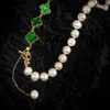 Charms Natural Freshwater Pearl Chokers Necklace Jewelry for Women Gift Fashion Four Leaf Clover Bracelet 230727