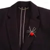 Brooches Fashion Minimalist Metal Imitation Pearl Red Spider Brooch Statement Insect Corsage Pin Clothing Accessories