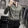 Heren dishirts verticaal gestreepte shirt mannen mannen lange mouwen herfst winter Koreaanse versie trend slanke zakelijke zakelijke casual voering kleding zonder