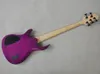 5 strängar Purple Electric Bass Guitar med Rosewood Fretboard, 24 banden, kan anpassas som begäran