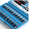 Chrome Vandium 46 st Socket Bit Tool Set Release Ratchet Handle Metric Socket Wrench Set for Car Repair260C