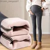 Maternity Dresses Pregnant Women's Autumn and Winter Clothing Pants 2023 New Casual Coat Long Legs with Velvet Warm Pregnant Women's Pants Z230728