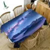 Table Cloth 3D Snow Tree Tablecloth Kitchen Rectangular Dining Table Tablecloth Sunset Scenery Meal Party Wedding Decoration Accessories R230726