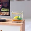 Andra evenemangsfestleveranser 1st Random Mini Fake Fish Tank Desk Decoration Small Transparent Glass Acrylic Office Table Ornament Home Decor 230727