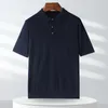 Suéteres masculinos 897504629 gola polo masculina imitação bonita suéter de lã nuo camiseta sólida de malha manga curta pulôver fino