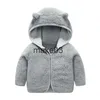 ジャケット新生児の暖かいパーカー服コーラルベルベット幼児の子供ZipupライトジャケットスウェットスウェットシャツアウトウェアボーイズガールズコートJ230728