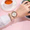 Montres-bracelets femmes calendrier romain montres mode brillant dames luxe violet acier inoxydable femme montre à Quartz horloge