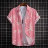 Men's Dress Shirts Hawaiian Shirt Men Fashion Flower Geometric Printed Blouse Single-breasted Beach Short SleeveTops Men's Holiday Clothing 230727