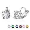 Ear Cuff Top Quality Cubic Zirconia Round Clip Earrings for Women Fashion Crystal Female Wedding Party Gift Jewelry 230728