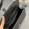 Bolsa feminina de couro genuíno, bolsa de grife com caixa, moda de luxo, frete grátis por atacado com letras de metal