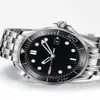 007 Black Dial Limited Edition Men's Watch Professional Timer rostfritt stål Automatisk klocka 43mm 296A