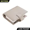 MOTERM Luxe Series Pocket Planner A7 Taille Notebook avec 30 mm Anneaux Silver Mini Organisateur Organisateur Journau de vache.