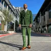 Herenpakken Blazers Groen Corduroy Formele Feest Mannelijke Jurk Tailor Made Double Breasted Blazer Sets Knappe Man 2 Stuks Jas Broek 230728