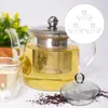 Dinnerware Sets 3 Pcs Glass Kettle Lid Round Strainers Colanders Clear Tea Teapot Accessories Jug Strainer