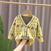 Cardigan Sweater Children's Coat Girls Cartoon Clothes Baby Knit V Neck Sweaters for Knitted Babies Boy Set Girl 230727