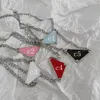 Nouveau pendentif collier bijoux de créateur amour colliers rose or argent cadeau femmes canal de mariage bijoux triangle boucle d'oreille S248P