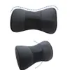 2 PCS Genuine Leather Bone-Shaped Car Seat Pillow Neck Rest Headrest Comfortable Cushion Pad with Logo Pattern fit Audi BMW310o