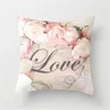 Cushion Decorative Pillow Rose Flower Pink Cushion Cover Nordic Style Home Wedding Decoration Sofa Bed Car Lumbar Pillowcase 45x45cm Polyester Case 230727