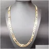 Chains Heavy 94G 12Mm 24K Yellow Solid Gold Filled Mens Necklace Curb Chain Jewelry Drop Delivery Necklaces Pendants Dhhze