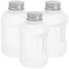 Garrafas de água 3 pçs baldes tampas garrafa de bebida quadrada plana leite transparente tampas de plástico pp galão jarro