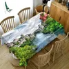 Tischdecke, 3D-Tischdecke, Landschafts-Blumen-Muster, staubdicht, rechteckig, Esstisch-Abdeckung, Restaurant-Couchtisch-Matte, Hochzeitsdekoration, R230727