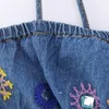 Zbiorniki damskie Camis Keanketian Summer Floral Hafdery dżinsowe stanik Suspender Style Resort High tali
