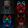 Modische Neon-Maske, Maskerade, LED-Maske, Halloween-Partyzubehör, Horror-Maske, leuchtet im Dunkeln177n