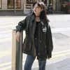 Women's Leather Hong Kong Style Foreign Mid-length 2023 Spring Winter With Velvet Thick Ins Coat Student Biker Jacket