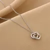 Brand Designer to Heart Titanium Steel Necklace Simple Necklace Pendant Versatile Love Valentine's Day Jewelry