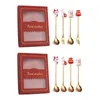Dinnerware Sets 4pcs 2023 Year Spoons Forks Set Christmas Decorations For Home Kitchen Use M68E