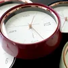 Horloges murales personnalité horloge salon usage domestique rétro nordique montre Quartz muet sans trou 9 pouces