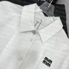 Maglietta traspirante estiva da donna Lettere stampate bianche T-shirt a maniche lunghe con risvolto T-shirt stile casual