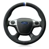 For Ford Kuga Focus DIY Hand-stitched Car Steering Wheel Cover Top Leather319V