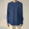 Magliette da donna Tuniche da donna Solido Girocollo Manica lunga Cotone con polsini M L XL