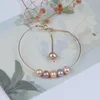 Link Bracelets 7-8mm Natural White Pink Purple Color Freshwater Potato Pearl Bracelet