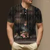 Herenpolo's Zakelijk poloshirt Bloemenpatroon Hawaïaanse shirts met korte mouwen Casual Streetwear Herenkleding Tees Hoge kwaliteit Top