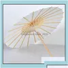 Umbrellas 60Pcs Bridal Wedding Parasols White Paper Beauty Items Chinese Mini Craft Umbrella Diameter 60Cm Sn4664 Drop Delivery Home Dhyvz